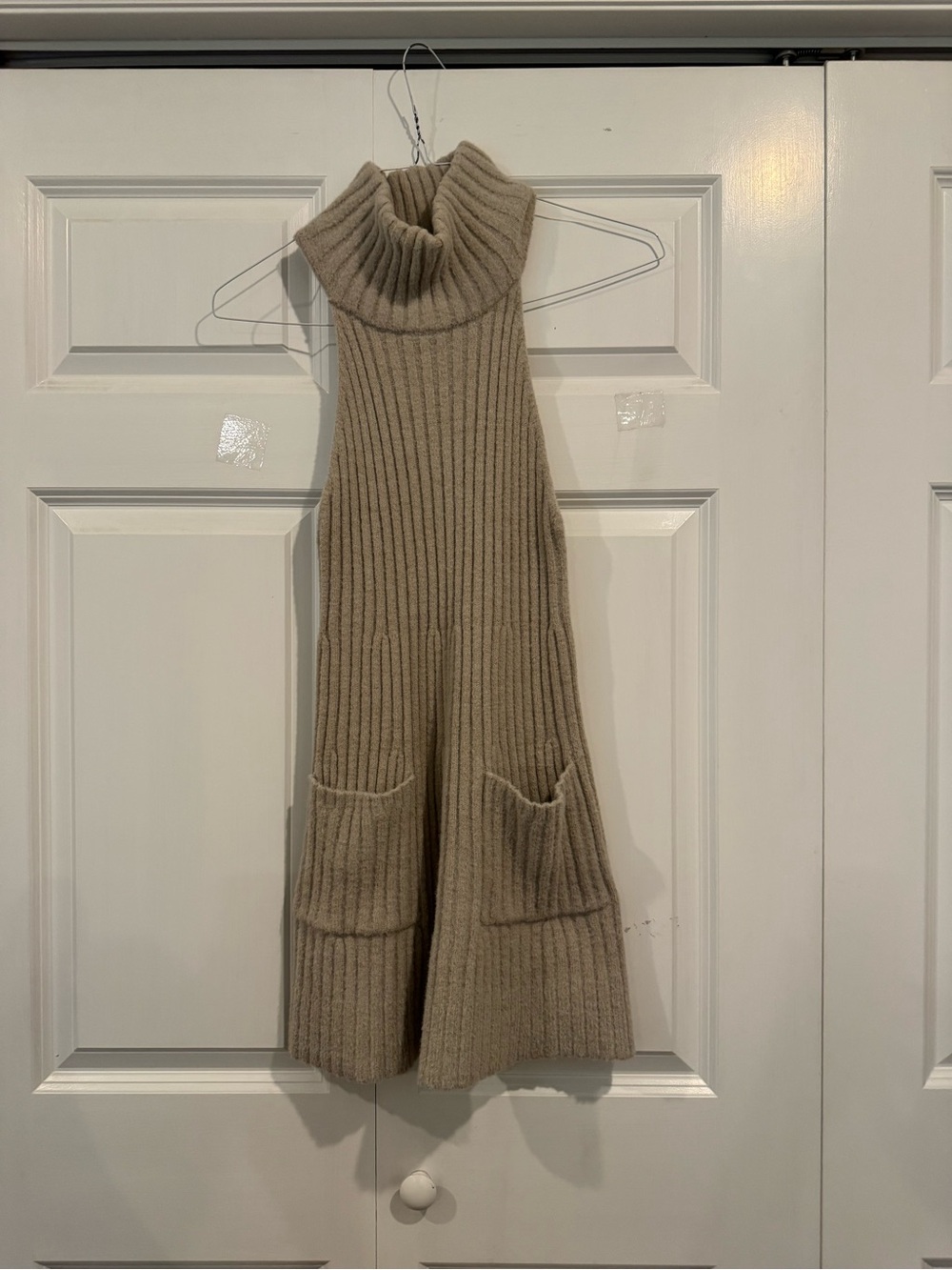 Free People Claude Turtleneck Sweater Dress XS Oatmeal Taupe - Picture 7 of 13